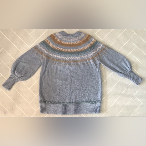 J. Crew Fair Isle yoke puff-sleeve sweater women's size S - Picture 9 of 11